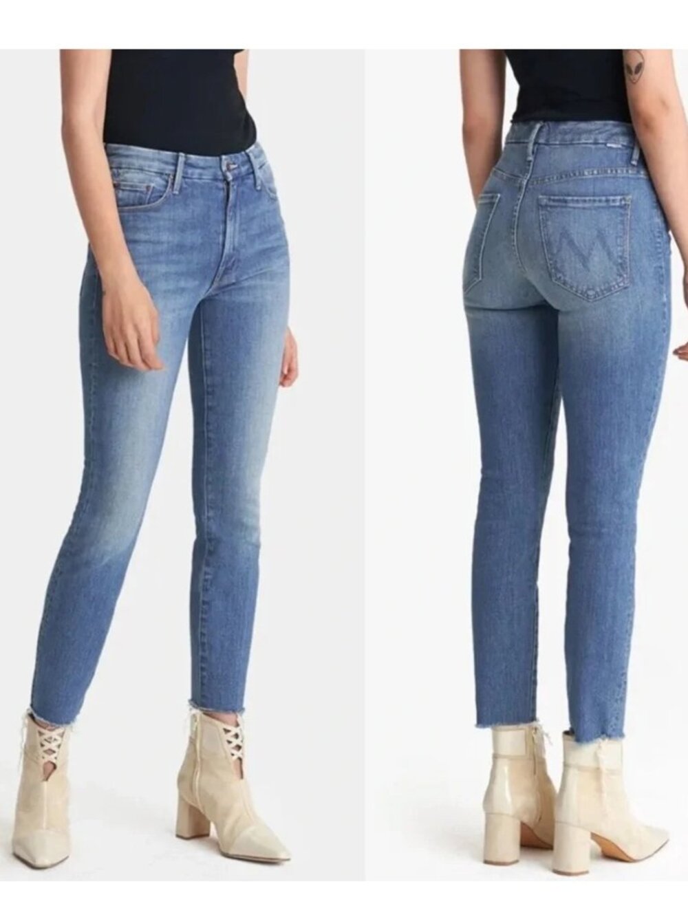 MOTHER High Waisted Looker Ankle Fray in Wander Dust 27